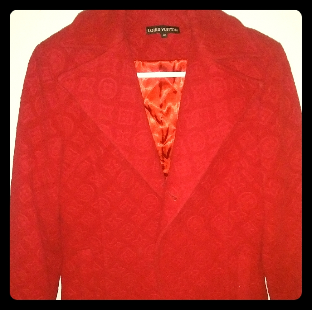 Louis Vuitton Red Quilted Coat